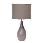 Creekwood Home Essentix Ceramic Dewdrop Table Lamp, 18-1/8inH, Gray Shade/Gray Base