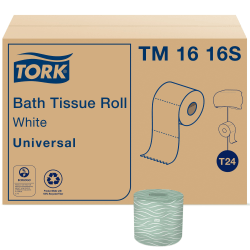 Tork 2-Ply Septic Safe Bath Tissue, White, 616 Sheets per Roll, Case of 48 Rolls