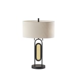 Adesso Levy Table Lamp, 26-1/2inH, Cream/Black