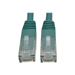 Tripp Lite Cat6 Cat5e Gigabit Molded Patch Cable RJ45 M/M 550MHz Green 20ft - 128 MB/s - Patch Cable - 20 ft - 1 x RJ-45 Male Network - 1 x RJ-45 Male Network - Gold Plated Contact - Green