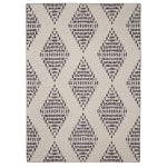 Linon Washable Outdoor Area Rug, Witmer, 5ft x 7ft, Ivory/Brown