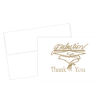 Great Papers! Thank You Cards For Graduation, 4 7/8in x 3 3/8in, Gold/White, Pack Of 20