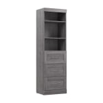 Bestar Pur 25inW Storage Unit With 3 Drawers, Bark Gray