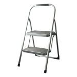 Gorilla Ladders Steel 2-Step Folding Step Ladder, 200-Lb Capacity, 19in, Silver