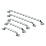 Medline Knurled Grab Bars, 16in, Chrome, Case Of 3