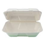 Stalk Market Hinged Hoagie Containers, 9in x 6in x 3in, White, Pack of 200