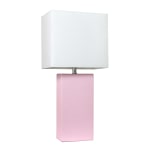 Lalia Home Lexington Table Lamp, 21inH, White/Blush Pink