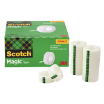 Scotch Magic Invisible Tape, 3/4in x 1,000in, Pack Of 12 Rolls