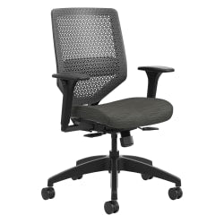 Sinfonia Sing Ergonomic Mesh High-Back Task Chair, Adjustable Height Arms, Headrest, Copper/Black