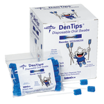 Medline DenTips Oral Swabsticks, Untreated, Blue, Case Of 1,000