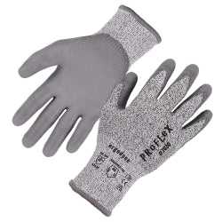 Ergodyne Proflex 7030-12PR PU-Coated Cut-Resistant Gloves, 2X, Gray, Set Of 12 Pairs