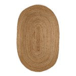 Anji Mountain Kerala Natural Jute Rug, Oval, 6ft x 9ft, Tan