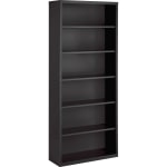 Lorell Fortress 82inH 6-Shelf Contemporary Bookcase, Gray/Dark Finish, Standard Delivery