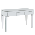 SEI Furniture Darien Mirrored 3-Drawer 47inW Writing Desk, Matte Silver