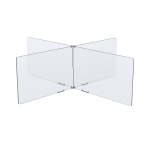 MARVEL 4-Way Table Divider, 24inH x 48inW x 47inD, Clear/Silver