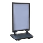 Azar Displays Plastic Weighted Vertical Sidewalk Sign Holder, 43inH x 26-1/2inW x 33inD, Black/White