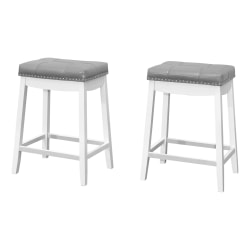 LumiSource Daniella Counter Stools, White/Black, Set Of 2 Stools