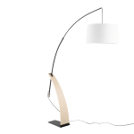 LumiSource Robyn Floor Lamp, 74inH, White/Natural