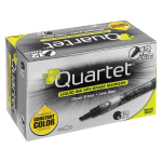 Quartet EnduraGlide Dry-Erase Markers, Chisel, Black, Pack Of 12