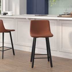 Monarch Specialties Avery Bar Stools, Gray/White, Set Of 2 Stools