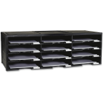 Storex 12-compartment Organizer - 6000 x Sheet - 12 Compartment(s) - 9.50in x 12in - 10.5in Height x 14.1in Width31.4in Length - 100% Recycled - Black - Polystyrene - 1 Each