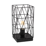 Simple Designs Geometric Square Table Lamp, 10-1/4inH, Black