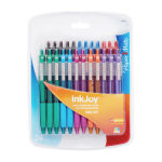 Paper Mate InkJoy 300 RT Retractable Pens, Medium Point, 1.0 mm, Clear Barrels, Assorted Ink Colors, Pack Of 24