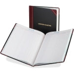 Boorum & Pease Boorum Visitors Register Book - 150 Sheet(s) - Thread Sewn - 10.87in x 14.12in Sheet Size - White Sheet(s) - Black, Red Cover - 1 Each