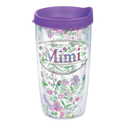 Tervis Mimi Floral Tumbler With Lid, 16 Oz, Clear