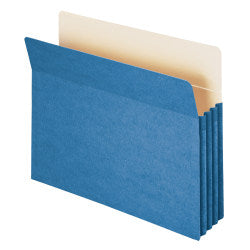 Smead Color File Pockets, 3 1/2in Expansion, 9 1/2in x 11 3/4in, Blue, Pack Of 25