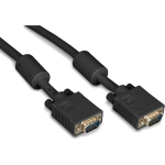 Black Box VGA Video Cable with Ferrite Core - Male/Male, Black, 3-ft. (0.9-m) - 3 ft VGA Video Cable for Video Device, Monitor, PC - First End: 1 x 15-pin HD-15 - Male - Second End: 1 x 15-pin HD-15 - Male - Shielding - 28 AWG - Black