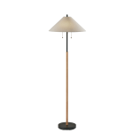 Adesso Palmer Floor Lamp, 62inH, White/Black/Natural