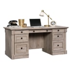 Sauder Palladia 66inW Double-Pedestal Executive Computer Desk, Split Oak