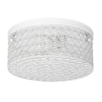 Elegant Designs Elipse Crystal 2-Light Round Flush-Mount Ceiling Fixture, 12inW, White