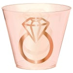 Amscan Wedding Plastic Tumblers, 9 Oz, Blush, Pack Of 30 Tumblers