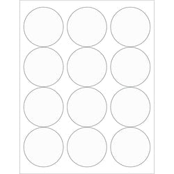 Tape Logic Round Labels For Laser Printers, LL232CL, 2 1/2in, Clear, 12 Labels Per Sheet, Case Of 100 Sheets