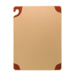 San Jamar Saf-T-Grip Cutting Board, 1/2inH x 15inW x 20inD, Brown