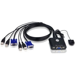 Aten CS22U 2-Port USB KVM Switch - 2 x 1 - 1 x Type A Mouse, 1 x Type A Keyboard, 2 x HD-15 Video