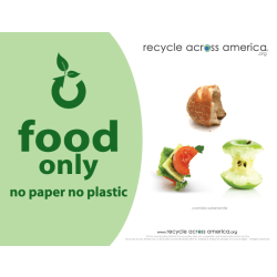 Recycle Across America Food Standardized Recycling Label, FOOD-8511, 8 1/2in x 11in, Light Green