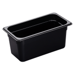 Cambro H-Pan High-Heat GN 1/3 Food Pans, 6inH x 6-15/16inW x 12-3/4inD, Black, Pack Of 6 Pans