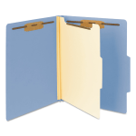 Smead Top-Tab Color Classification Folders, Letter Size, 2in Expansion, 1 Divider, Blue, Box Of 10