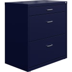 NuSparc 30inW x 17-5/8inD Lateral 3-Drawer File Cabinet, Navy