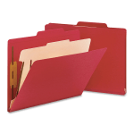 Smead Top-Tab Color Classification Folders, Letter Size, 2in Expansion, 1 Divider, Red, Box Of 10