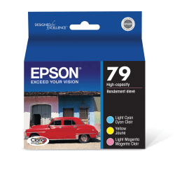 Epson 79 Claria High-Yield Cyan, Magenta, Yellow Ink Cartridges, Pack Of 3, T079921-S