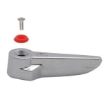 T&S Brass Hot Faucet Handle, 5/8inH x 1inW x 2-1/4inD, Silver