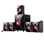 BeFree Sound 5.1 Channel Bluetooth Surround Speaker System, Orange/Black