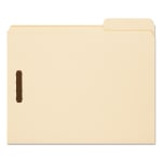 Smead Fastener Folders With Reinforced Tab, 2 Fasteners, Letter Size, 1/3-Cut Tab, 3/4in Expansion, Manila, Box Of 50