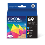 Epson 69 DuraBrite Black And Cyan, Magenta, Yellow Ink Cartridges, Pack Of 4, T069120-BCS