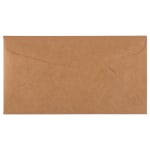 JAM Paper Envelopes, 4 1/4in x 7 3/4in, Gummed, Brown, Pack Of 50