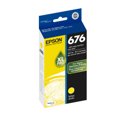 Epson 676XL DuraBrite Ultra High-Yield Yellow Ink Cartridge, T676XLXL420-S